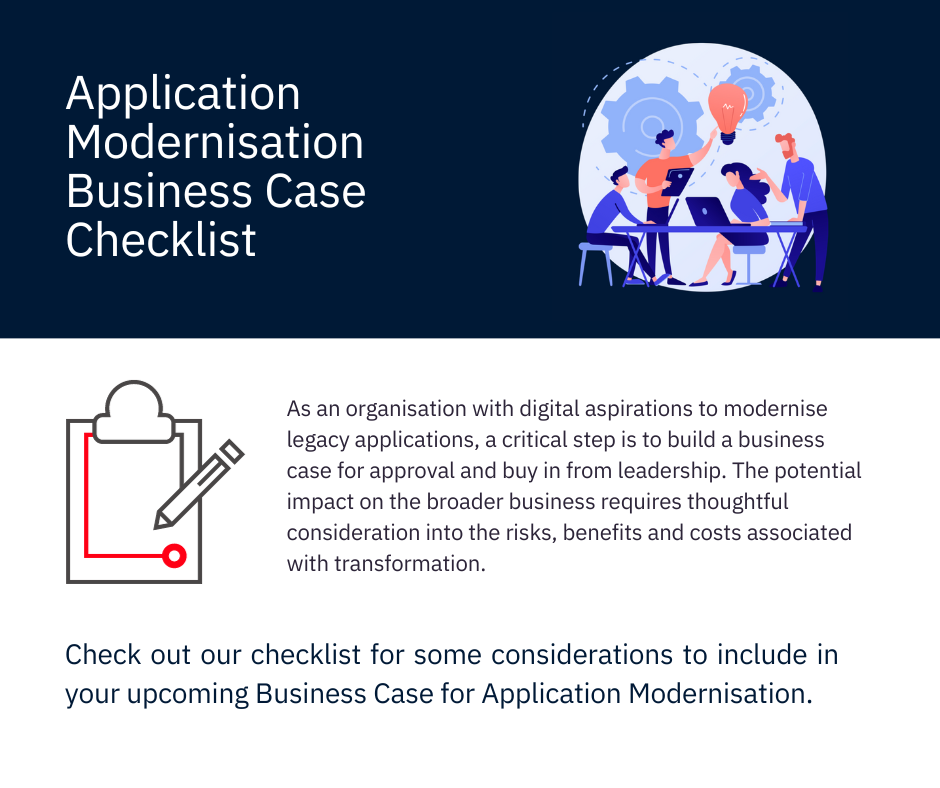 Application modernisation business case checklist